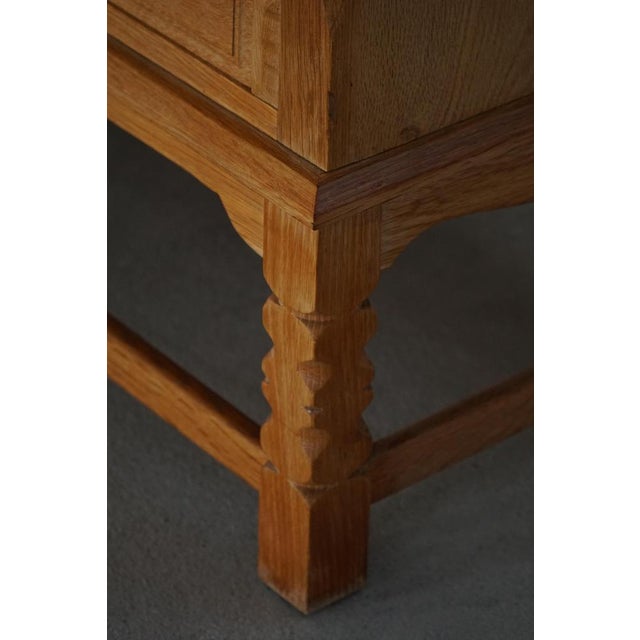 Low Mid-Century Danish Brutalist Sideboard in Oak by Henning Kjærnulf, 1960s For Sale - Image 18 of 18