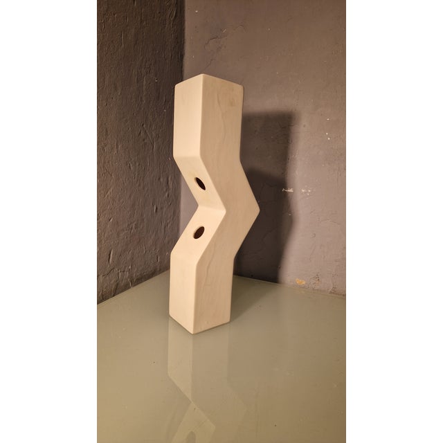 1990s Modern White Enamelled Ceramic Monofiore Flower Vase by Antonio Facco for Cappellini, 1990s For Sale - Image 5 of 9