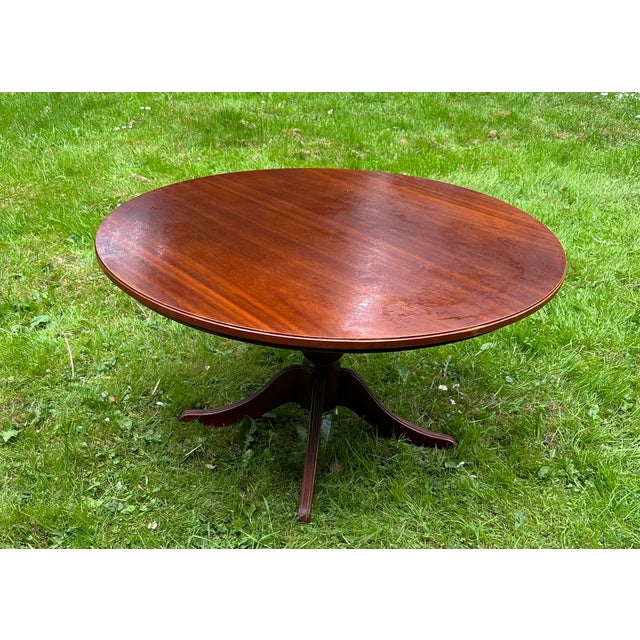 Antique Round Wooden Coffee Table For Sale - Image 4 of 5