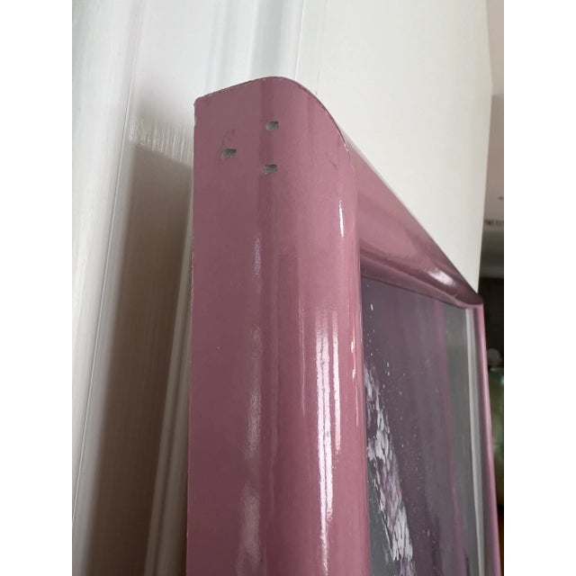 Paper 1987 Postmodern Abstract Artwork in a Pink Laminate Frame For Sale - Image 7 of 10