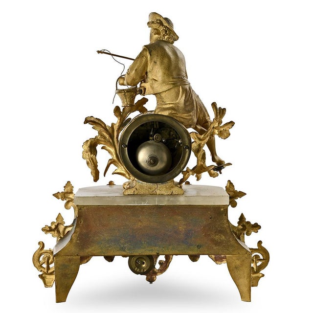 Mantel Clock in Golden Regula For Sale - Image 3 of 8