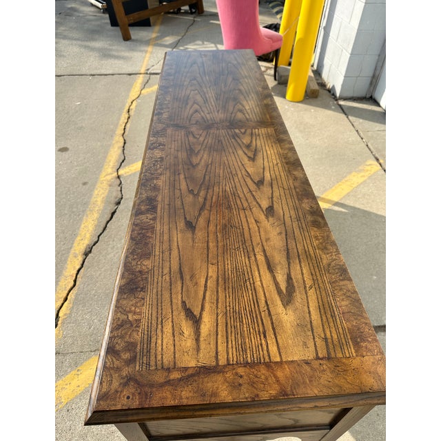 1990s Baker Furniture Queen Anne Style Burlwood Sideboard For Sale In Detroit - Image 6 of 12