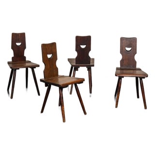 1970s A Set of Four Brutalist Dining Chairs For Sale