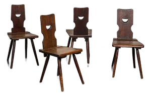 1970s A Set of Four Brutalist Dining Chairs