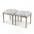 1970s French Louis XVI Style Painted Ottomans W/ Blue & White Linen Upholstery - Pair For Sale - Image 5 of 6