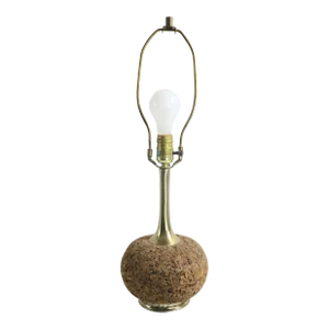 Mid Century Cork Base Table Lamp by Laurel