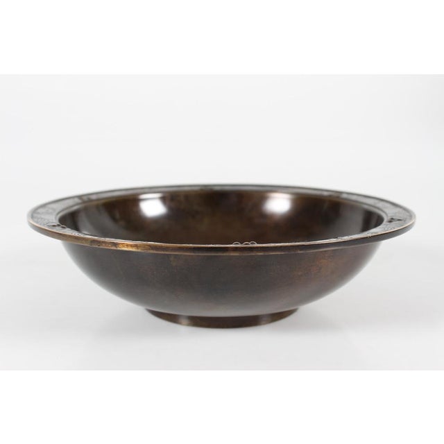 Art Deco Danish Bowl in Bronze with Brown by Just Andersen, 1930s For Sale - Image 13 of 13