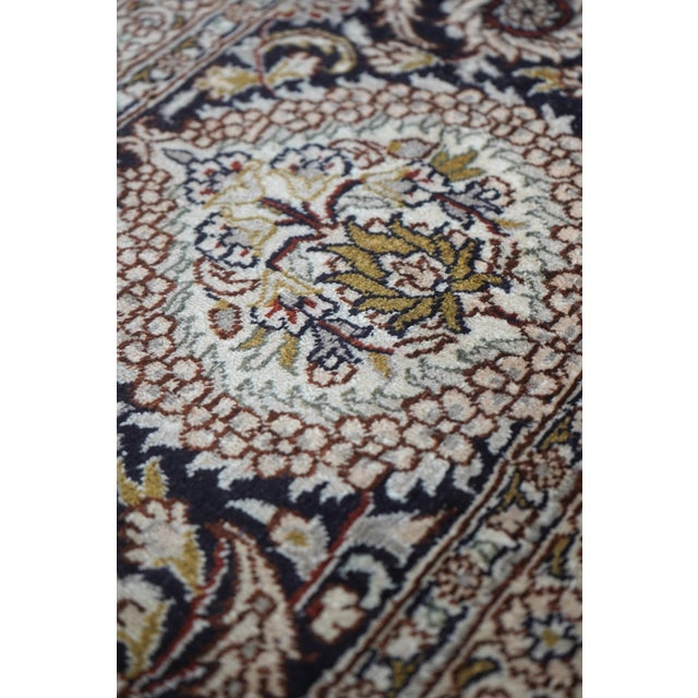 Traditional Vintage Large Silk Rectangular Tebriz Carpet Rug For Sale - Image 3 of 11