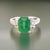 Traditional Natural Emerald Sapphire Ring 6.25 14k White Gold 3.49 TCW Certified For Sale - Image 3 of 14