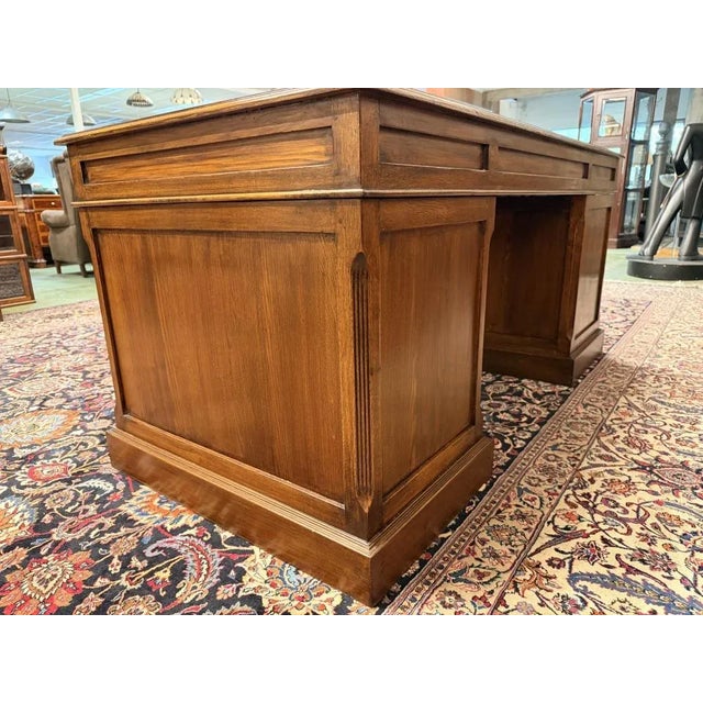 Wood English Desk in Oak For Sale - Image 7 of 18