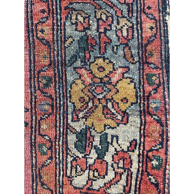 Coral Reef & Glacier, Arctic & Ice Blue Antique Lilihan Sarouk Rug 4.3 x 6.6 For Sale - Image 11 of 12