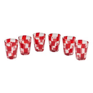 Murano Crystal Tequila Glasses by Mariana Iskra for Ribes Studio, Set of 6 For Sale