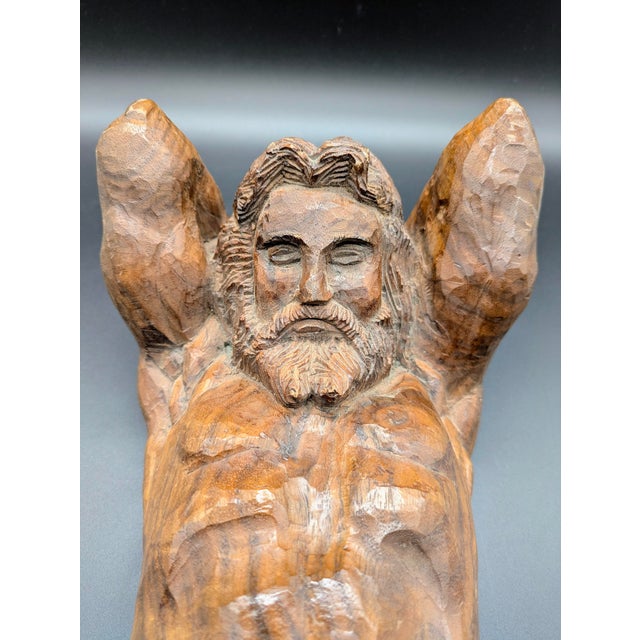 19th Century Hand-Carved Walnut Architectural/Decorative Atlas Corbel For Sale - Image 9 of 12