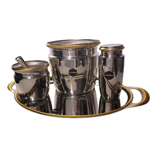 Alessi Mercurio Barware Set in Stainless Steel, 1970s, Set of 5 For Sale
