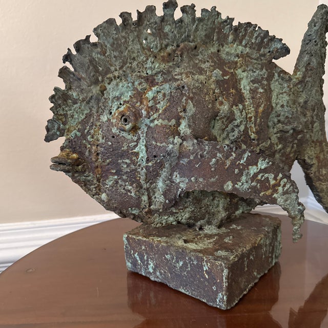 Beautiful Artist Made Bronze fish Sculpture that was Made by a local Atlanta artist, nice brass and bronze textured...