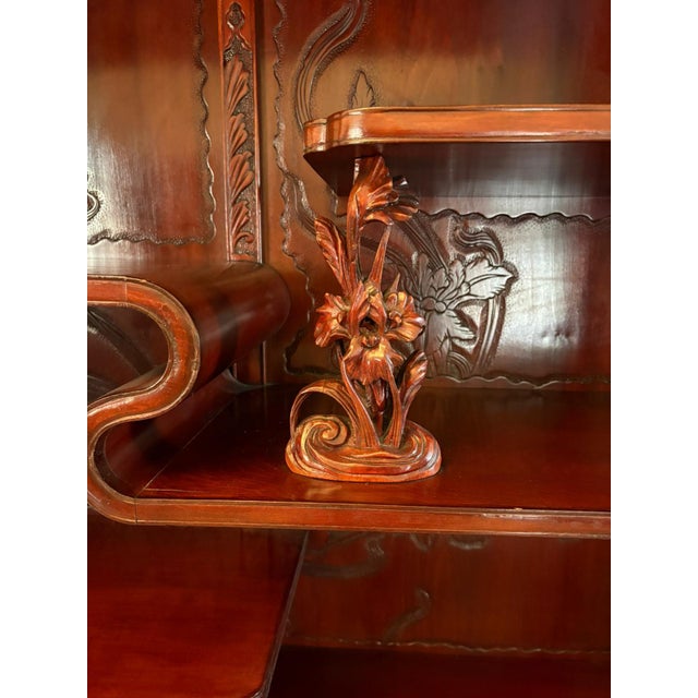 Antique Japanese Red Lacquer Hardwood Display Cabinet, 1860 For Sale - Image 11 of 18