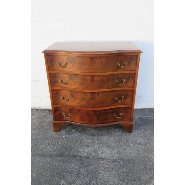 Maddox Serpentine Leather Top Large Nightstand Bedside Table Small Dresser 5836 For Sale - Image 12 of 12