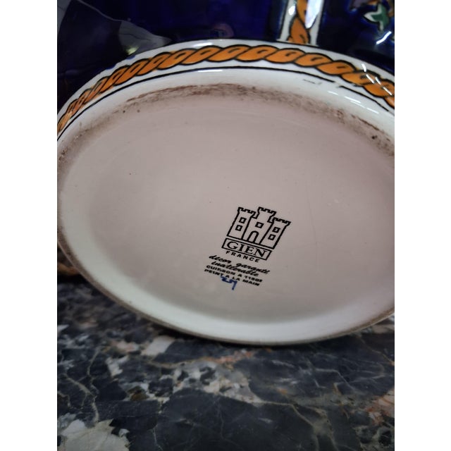 Ceramic Renaissance Style Glazed Earthenware Cachepot with Heraldic Decoration from Gien For Sale - Image 7 of 8