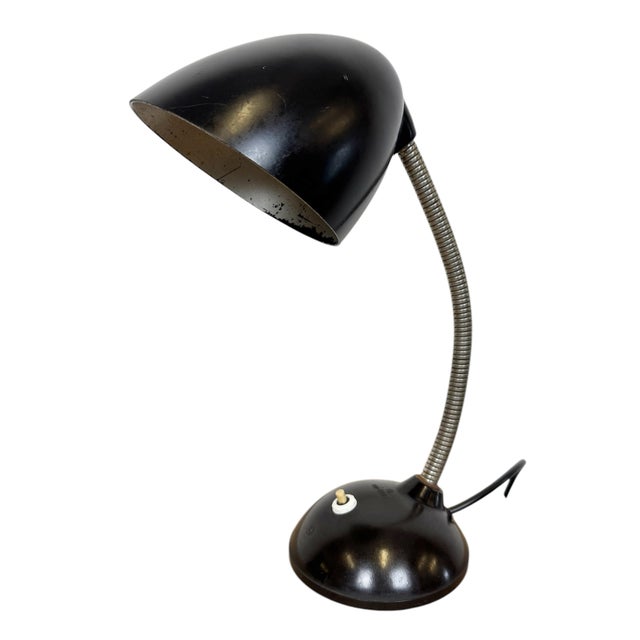 Vintage Brown Bakelite Gooseneck Table Lamp, 1960s For Sale - Image 17 of 17