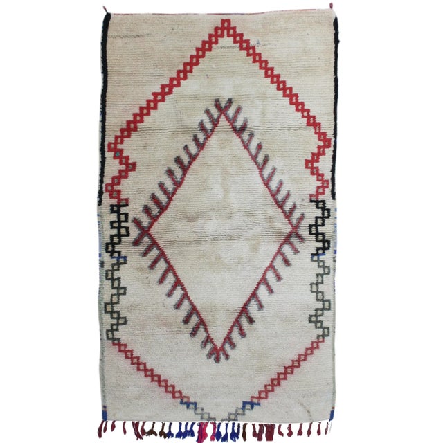 Textile Mid 20th Century Vintage Moroccan Rug - 6'3'' X 3'6'' For Sale - Image 7 of 7