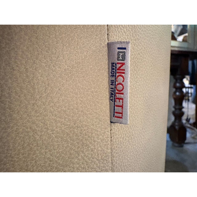 Pair 1990s Post Modern Italian Leather Nicoletti Club Chairs For Sale - Image 9 of 9