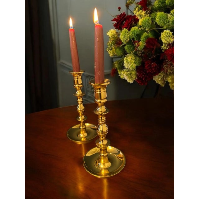 Mid-Century Modern Pair of 1960’s Baldwin Brass Candle Holders For Sale - Image 3 of 8