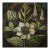 18" X 18" Original Botanical Fine Art Print - Dark Green Grisaille For Sale