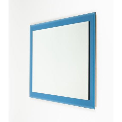 Rectangular Wall Mirror with Blue Frame from FAB Crystal, Italy, 1980s For Sale - Image 6 of 12