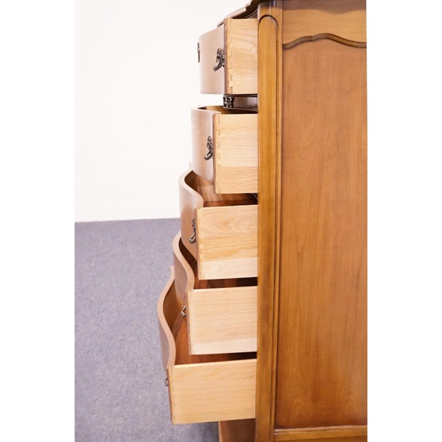 Wood Bassett Furniture Solid Cherry Country French Provincial 37" Chest of Drawers 5400-8960-980 For Sale - Image 7 of 12