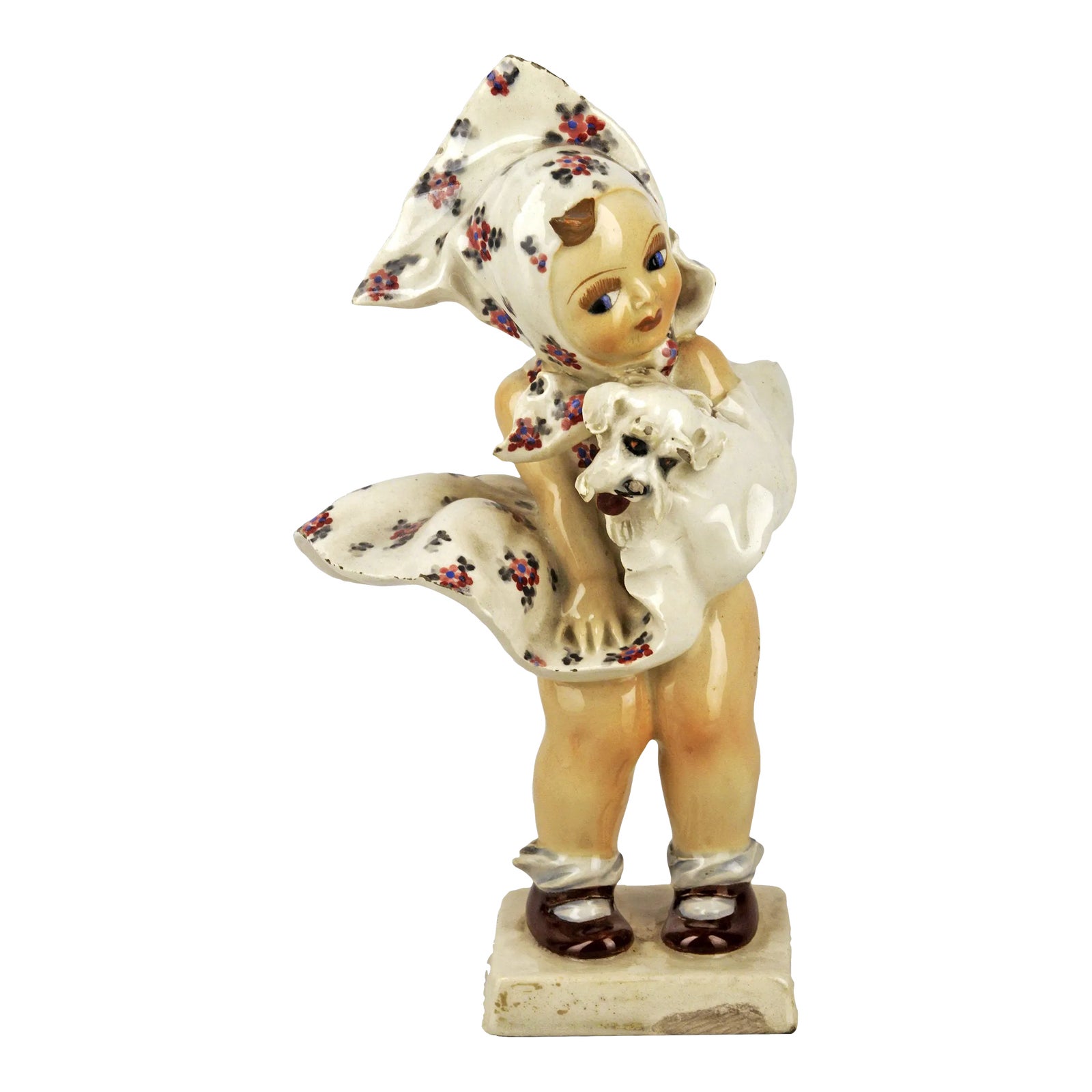 Rippelsdorf窯　1950s ヴィンテージ マリア像 白磁 フィギュリン 1950s Italian Torino Hand-Painted Glazed Ceramic Sculpture of a
