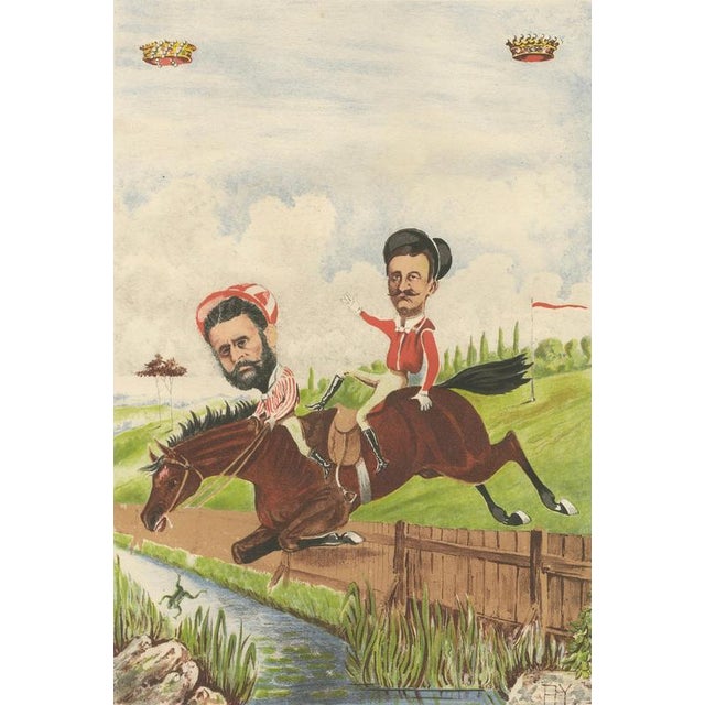 After Bisetsky, French Belle Époque Racing Caricature, Baron De Roche Taillée & Lamotte, 1884, Chromolithograph For Sale - Image 3 of 10