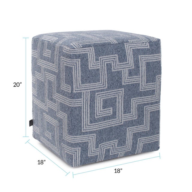 Textile Indoor/Outdoor Universal Cube Syros Denim For Sale - Image 7 of 9