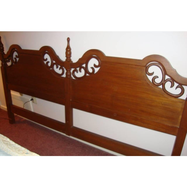 A beautifully crafted vintage king-size headboard handcrafted from solid teak and purchased in Taiwan in 1972. This...