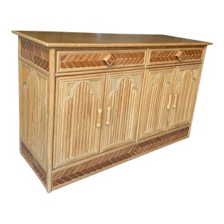 Island Moroccan Split Bamboo Credenza For Sale