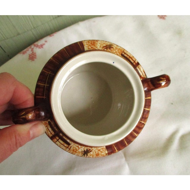 1930s Fabrica De Louca De Sacavem of Portugal Large Teapot and Lidded Sugar Bowl For Sale - Image 13 of 14