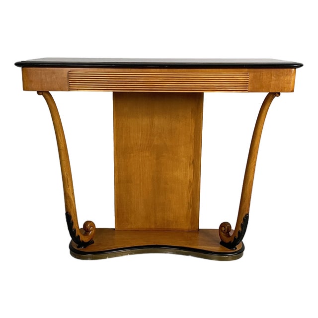 Italian Art Deco Console in Wood and Glass, 1930s For Sale