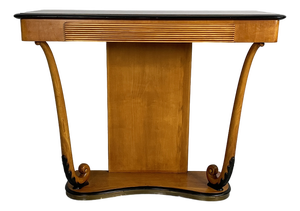 Italian Art Deco Console in Wood and Glass, 1930s