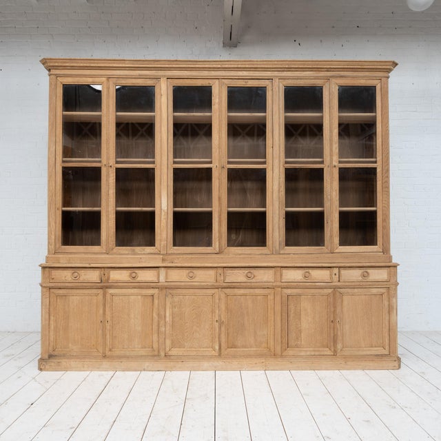 French Oak 12-Door Bookcase, 1920s For Sale - Image 12 of 12