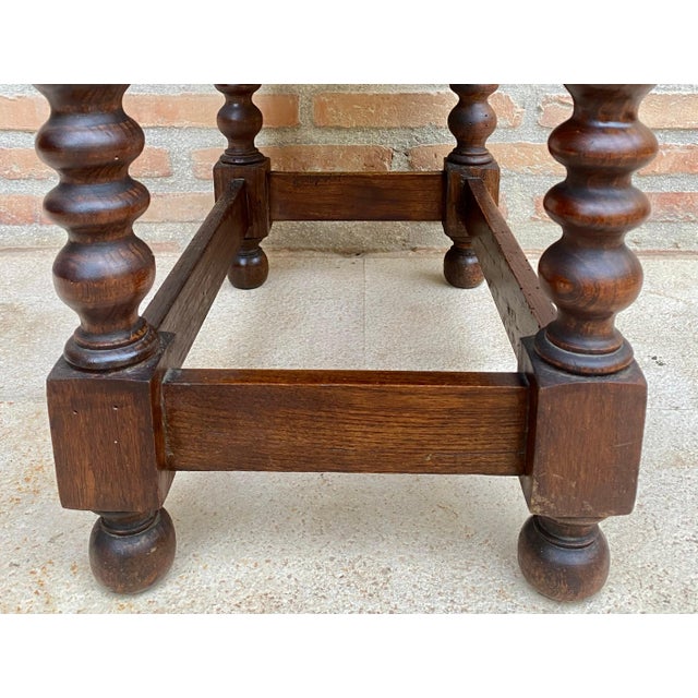 20th Century Spanish Nightstand Carved Drawer and Iron Hardware, 1890s For Sale - Image 13 of 18
