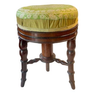 Adjustable 19th Century English Regency Mahogany Piano Stool For Sale