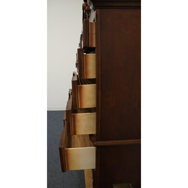 Wood Late 20th Century Universal Furniture Cherry Traditional Style 39" Pediment Highboy Chest 605-100 For Sale - Image 7 of 12