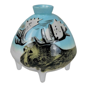Mid-Century Alaskan Moose Cigar Chimney Footed Ashtray
