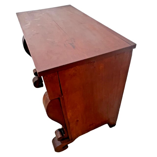 Brown Antique Empire Style Cabinet Flame Mahogany Sideboard, Small Credenza, Buffet For Sale - Image 8 of 13