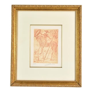 Salvador Dali 1917 Don Quixote Etching Hand Pencil Signed Artist Edition For Sale