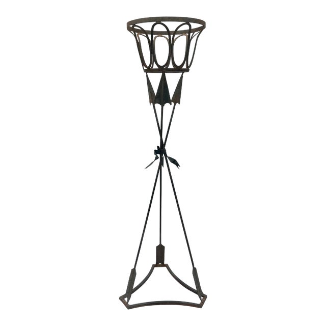 Early 20th Century French Empire Iron Arrow Jardinere Planter For Sale