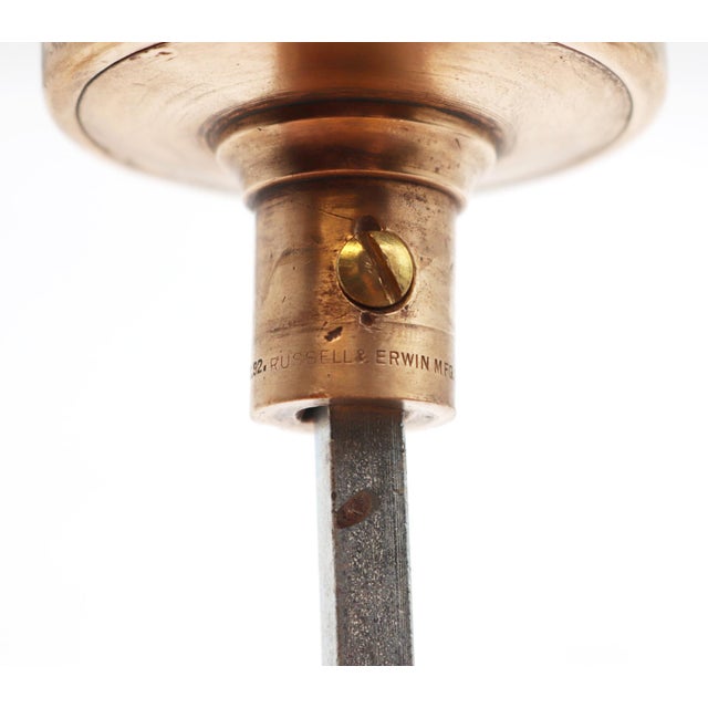 Brass Modern R&e Brushed Brass Round Flat Door Knob Set For Sale - Image 8 of 9