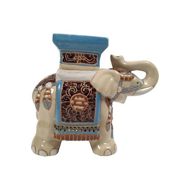Ceramic Elephant Plant Stand | Chairish