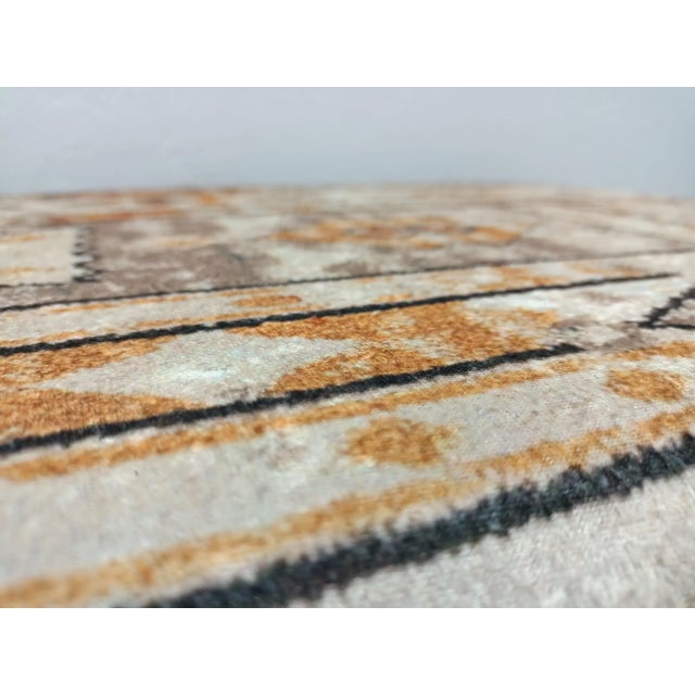 2020s Turkish Rug Print Fabric Upholstered Soft Bedroom Bench For Sale - Image 5 of 8