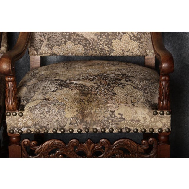 Antique Baroque Armchairs in Walnut, 1800, Set of 3 For Sale - Image 10 of 18
