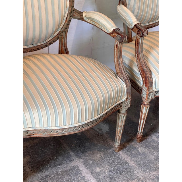 Pair of 19th Century Painted French Chairs For Sale - Image 6 of 9